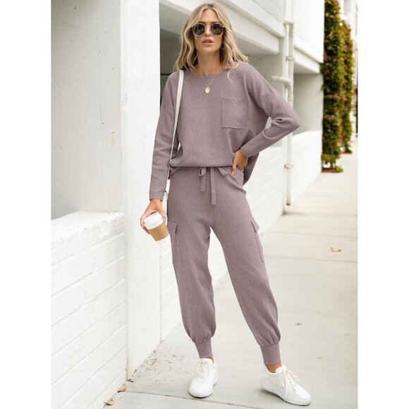 Women's Knit Sweater Set Small Casual Lounge Jogger Pants Fall - Picture 3 of 8